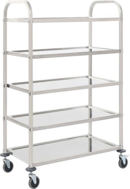 vidaXL - Keukentrolley - 5-laags - 107x55x147 - cm - roestvrij - staal