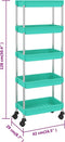 vidaXL - Keukentrolley - 5-laags - 42x29x128 - cm - ijzer - en - ABS - turquoise