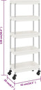 vidaXL - Keukentrolley - 5-laags - 42x29x128 - cm - ijzer - en - ABS - wit
