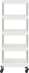 vidaXL - Keukentrolley - 5-laags - 42x29x128 - cm - ijzer - en - ABS - wit