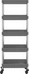 vidaXL - Keukentrolley - 5-laags - 42x29x128 - cm - ijzer - en - ABS - grijs