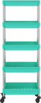 vidaXL - Keukentrolley - 5-laags - 42x29x128 - cm - ijzer - en - ABS - turquoise