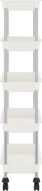 vidaXL - Keukentrolley - 5-laags - 42x29x128 - cm - ijzer - en - ABS - wit