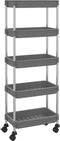 vidaXL - Keukentrolley - 5-laags - 42x29x128 - cm - ijzer - en - ABS - grijs