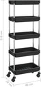 vidaXL - Keukentrolley - 5-laags - 42x29x128 - cm - ijzer - en - ABS - zwart