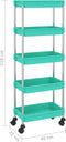 vidaXL - Keukentrolley - 5-laags - 42x29x128 - cm - ijzer - en - ABS - turquoise