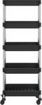 vidaXL - Keukentrolley - 5-laags - 42x29x128 - cm - ijzer - en - ABS - zwart