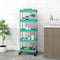 vidaXL - Keukentrolley - 5-laags - 42x29x128 - cm - ijzer - en - ABS - turquoise