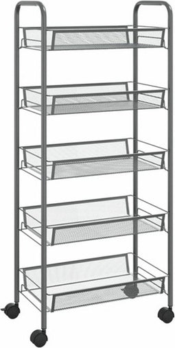 vidaXL - Keukentrolley - 5-laags - 46x26x105 - cm - ijzer - grijs