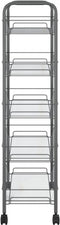 vidaXL - Keukentrolley - 5-laags - 46x26x105 - cm - ijzer - grijs
