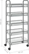 vidaXL - Keukentrolley - 5-laags - 46x26x105 - cm - ijzer - grijs