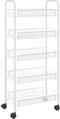 vidaXL - Keukentrolley - 5-laags - 46x26x105 - cm - ijzer - wit