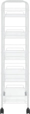 vidaXL - Keukentrolley - 5-laags - 46x26x105 - cm - ijzer - wit