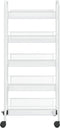 vidaXL - Keukentrolley - 5-laags - 46x26x105 - cm - ijzer - wit