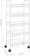 vidaXL - Keukentrolley - 5-laags - 46x26x105 - cm - ijzer - wit