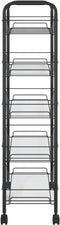 vidaXL - Keukentrolley - 5-laags - 46x26x105 - cm - ijzer - zwart