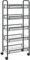 vidaXL - Keukentrolley - 5-laags - 46x26x105 - cm - ijzer - zwart