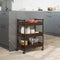 vidaXL - Keukentrolley - 50x30x70 - cm - bewerkt - hout - bruin - eikenkleurig