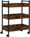 vidaXL - Keukentrolley - 50x30x70 - cm - bewerkt - hout - gerookt - eikenkleurig