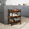 vidaXL - Keukentrolley - 50x30x70 - cm - bewerkt - hout - gerookt - eikenkleurig