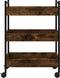 vidaXL - Keukentrolley - 50x30x70 - cm - bewerkt - hout - gerookt - eikenkleurig
