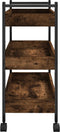 vidaXL - Keukentrolley - 50x30x70 - cm - bewerkt - hout - gerookt - eikenkleurig