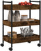 vidaXL - Keukentrolley - 50x30x70 - cm - bewerkt - hout - gerookt - eikenkleurig