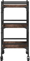 vidaXL - Keukentrolley - 50x35x75,5 - cm - bewerkt - hout - bruin - eikenkleurig
