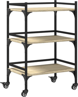 vidaXL - Keukentrolley - 50x35x75,5 - cm - bewerkt - hout - sonoma - eikenkleurig