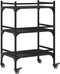 vidaXL - Keukentrolley - 50x35x75,5 - cm - bewerkt - hout - zwart