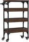 vidaXL - Keukentrolley - 53x20x76 - cm - bewerkt - hout - bruin - eikenkleurig