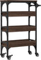 vidaXL - Keukentrolley - 53x20x76 - cm - bewerkt - hout - bruin - eikenkleurig