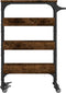 vidaXL - Keukentrolley - 53x20x76 - cm - bewerkt - hout - gerookt - eikenkleurig