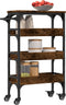 vidaXL - Keukentrolley - 53x20x76 - cm - bewerkt - hout - gerookt - eikenkleurig