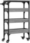 vidaXL - Keukentrolley - 53x20x76 - cm - bewerkt - hout - grijs - sonoma - eiken