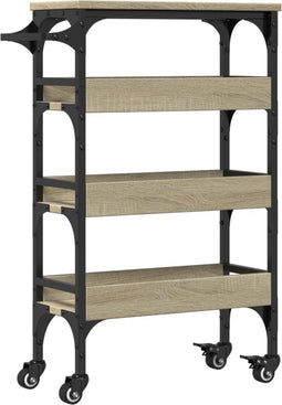 vidaXL - Keukentrolley - 53x20x76 - cm - bewerkt - hout - sonoma - eikenkleurig