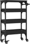 vidaXL - Keukentrolley - 53x20x76 - cm - bewerkt - hout - zwart