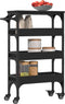vidaXL - Keukentrolley - 53x20x76 - cm - bewerkt - hout - zwart