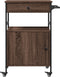 vidaXL - Keukentrolley - 56x43x89,5 - cm - bewerkt - hout - bruin - eikenkleurig