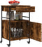 vidaXL - Keukentrolley - 56x43x89,5 - cm - bewerkt - hout - gerookt - eikenkleurig