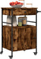 vidaXL - Keukentrolley - 56x43x89,5 - cm - bewerkt - hout - gerookt - eikenkleurig