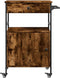 vidaXL - Keukentrolley - 56x43x89,5 - cm - bewerkt - hout - gerookt - eikenkleurig