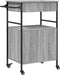 vidaXL - Keukentrolley - 56x43x89,5 - cm - bewerkt - hout - grijs - sonoma - eiken