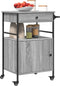 vidaXL - Keukentrolley - 56x43x89,5 - cm - bewerkt - hout - grijs - sonoma - eiken