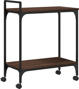 vidaXL - Keukentrolley - 60,5x31x72,5 - cm - bewerkt - hout - bruin - eikenkleurig
