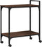vidaXL - Keukentrolley - 60,5x31x72,5 - cm - bewerkt - hout - bruin - eikenkleurig