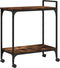 vidaXL - Keukentrolley - 60,5x31x72,5 - cm - bewerkt - hout - gerookt - eikenkleurig