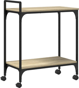 vidaXL - Keukentrolley - 60,5x31x72,5 - cm - bewerkt - hout - sonoma - eikenkleurig
