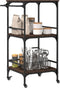 vidaXL - Keukentrolley - 60,5x50x105 - cm - bewerkt - hout - bruin - eiken