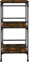 vidaXL - Keukentrolley - 60,5x50x105 - cm - bewerkt - hout - gerookt - eikenkleurig